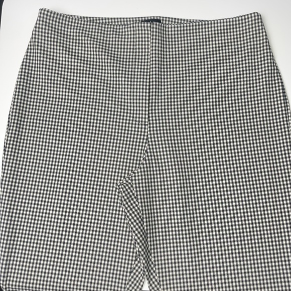 Nicole Miller Plaid Houndstooth Straight Leg Ankle Slit High-Rise Dress Pants 14 - Picture 2 of 10